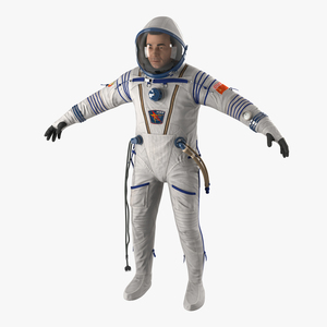 3D Russian Astronaut Wearing Space Suit Sokol KV2