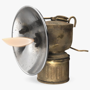 3D Retro Brass Carbide Lamp Old model