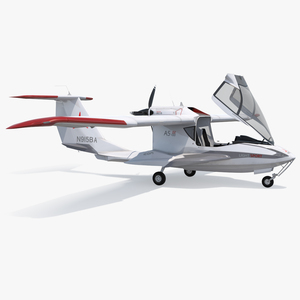 3D Amphibious Light Sport Aircraft Icon A5 Rigged