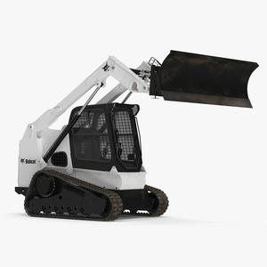 3D Tracked Skid Steer Bobcat With Dozer Blade Rigged for Cinema 4D model