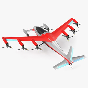 Kittyhawk Self Flying Taxi Red Rigged 3D