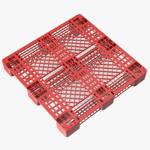 3D Red Plastic Pallet model