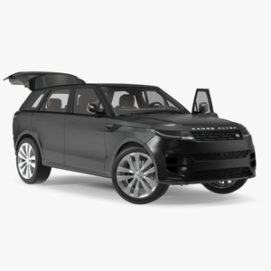 Black Range Rover Sport 2023 Rigged for Cinema 4D 3D model