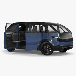 Canoo Lifestyle Vehicle Premium Blue Rigged for Maya 3D