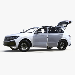 3D model Electric SUV White Rigged