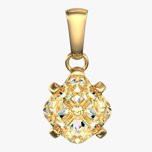 3D Single Diamond Necklace model