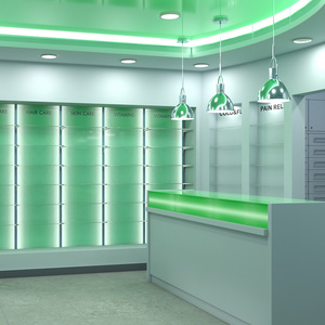 3D model Drug Store Interior Green