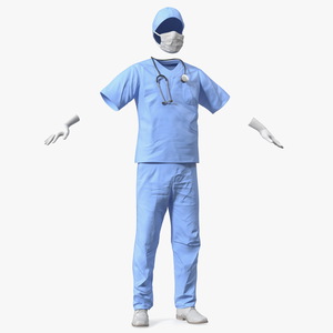 Doctor Costume Blue 3D model