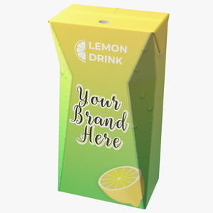 Small Aseptic Carton with Straw Hole Mockup Green 3D model