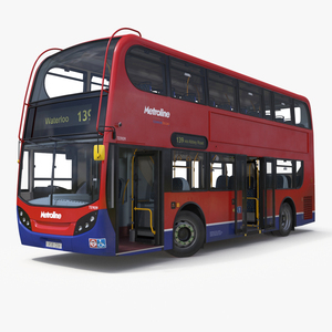 3D London Double Decker Bus Enviro 400 Rigged for Cinema 4D