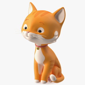 Cute Cartoon Cat Sitting 3D model