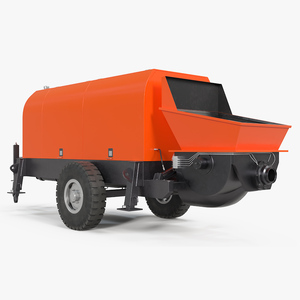 3D Portable Concrete Pump on Wheeled Chassis