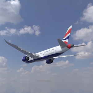 3D model British Airways Boeing 787-8 Dreamliner Rigged for Maya