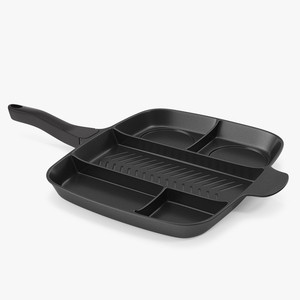 Divided 5 Section Grill Griddle Skillet Generic 3D