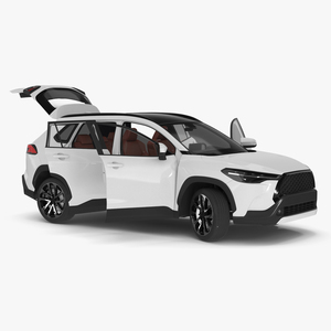 Vehicle Crossover Generic White Color Rigged 3D model