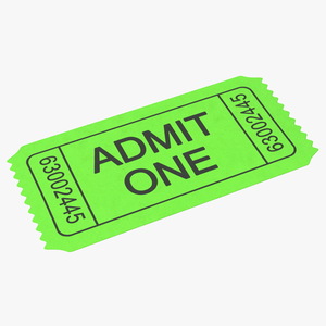 3D Vintage Cinema Admission Ticket