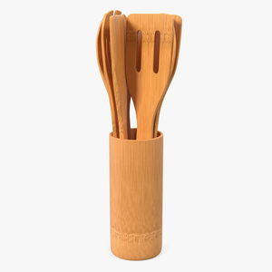 3D model Wooden Cooking Spoons Set