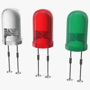 Round Light Emitting Diode Soldered Set 3D model