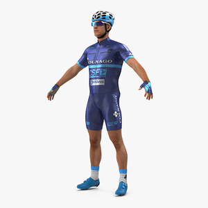 Athlete Cyclist Blue Rigged 3D