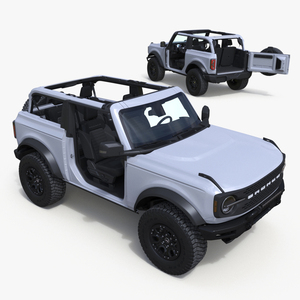 3D model Ford Bronco Off Road SUV Iconic Silver Rigged