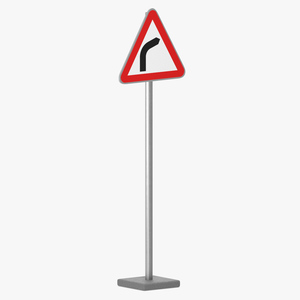 3D Bend to Right Road Sign model