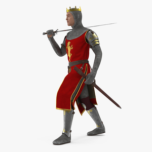 3D Crusader Knight King Walking Pose model