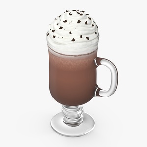 Irish Glass Hot Chocolate with Cream for 3D Print 3D model