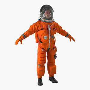 3D US Astronaut Wearing Advanced Crew Escape Suit ACES