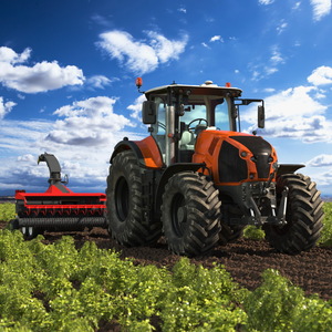 Tractor with Forage Harvester 3D model