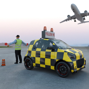 Airport Smart Follow Me Car with Ground Crew 3D model