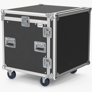 3D model Heavy Duty Rack Flight Case with Wheels 52x48x48cm