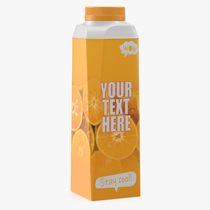 3D model Multilayered Carton Bottle Mockup Orange