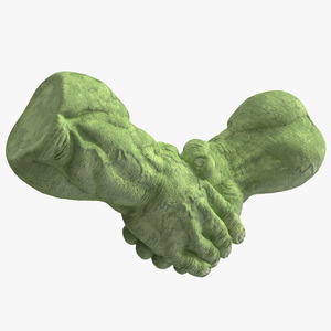 3D Handshake Hulk Hands Rigged for Maya