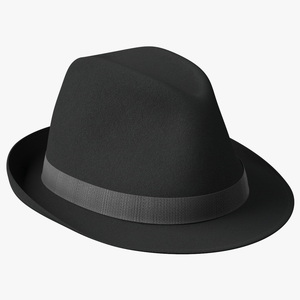 3D Black Fedora Hat