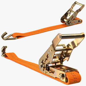 3D Tie Down Strap with Double J Hook model