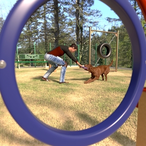 3D model Dog Playground with People Fur