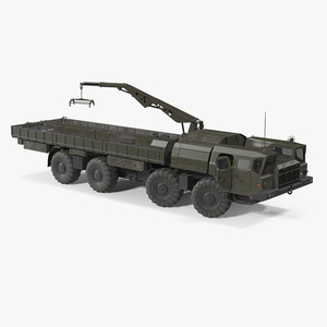 MAZ 7310 Transport Vehicle with Crane Rigged 3D model