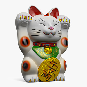 3D Lucky Cat Figurine model