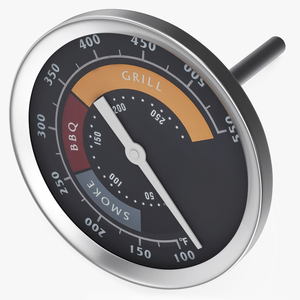 BBQ Grill Smoker Thermometer Gauge 3D model