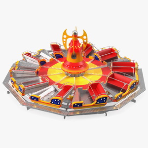 Flat Ride Round Carousel 3D model