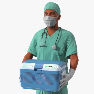 3D Medical Professional with Portable Medication Carrier model