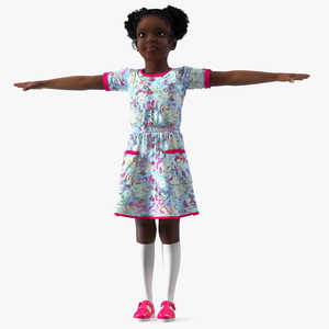 3D Everyday Style Black Girl Child Rigged model