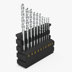 3D Steel HSS Drill Bit Set model