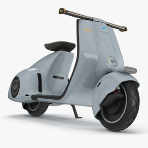 3D Futuristic Electric Scooter Vespa 98 Blue Parked model