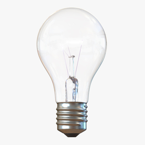 3D Electric Light Bulb Illuminated