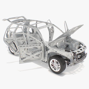 3D SUV Car Frame Structure with Chassis Rigged model