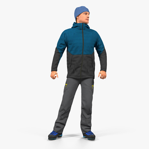 3D Winter Men Sportswear Rigged model