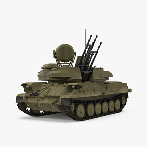 Anti Aircraft Tank ZSU 23 Shilka Rigged 3D model