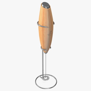 Milk Frother Zulay Wooden with Holder 3D