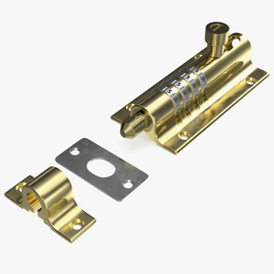 3D Combi Bolt Door Lock Brass